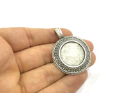 Antique Silver Plated Blank , Mountings  (24mm Blank)  G10809