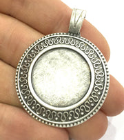 Antique Silver Plated Blank , Mountings  (24mm Blank)  G10809