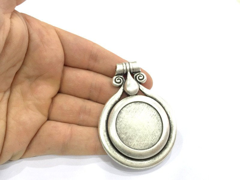 Antique Silver Plated Blank , Mountings  (30mm Blank)  G5192