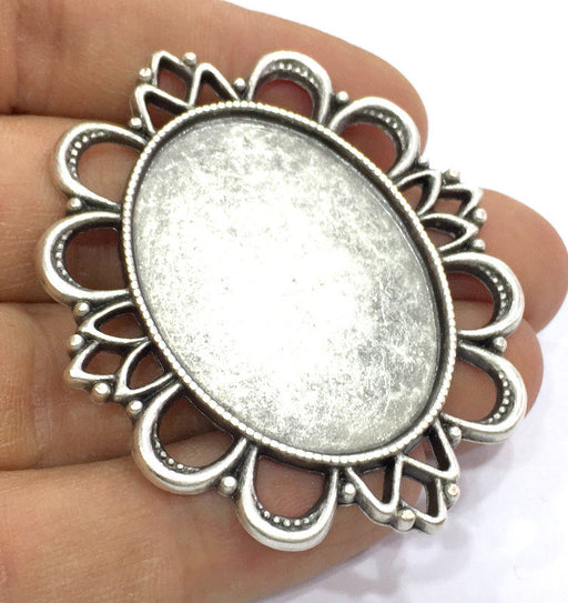 Antique Silver Plated Blank , Mountings  (40x30mm Blank)  G5189