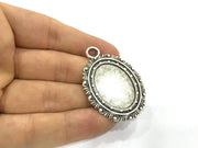 Antique Silver Plated Blank , Mountings  (30x22mm Blank)  G5190