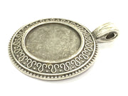 Antique Silver Plated Blank , Mountings  (24mm Blank)  G10809