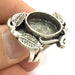 Ring Blank Base Bezel Setting Adjustable Ring Blank, (16mm blank ) Antique Silver Plated Brass G5208