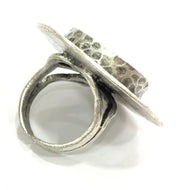 Adjustable Ring Blank, (20mm blank ) Antique Silver Plated Brass G5209
