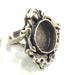 Silver Ring Base Blank Adjustable Ring Blank, (16 mm blank ) Antique Silver Plated Brass G5226