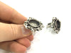 Silver Ring Base Blank Adjustable Ring Blank, (16 mm blank ) Antique Silver Plated Brass G5226