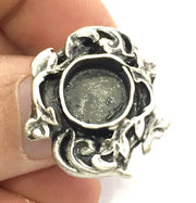 Adjustable Ring Blank, (10 mm blank ) Antique Silver Plated Brass G5228