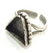 Adjustable Ring Blank, (15x15x15 mm triangle blank ) Antique Silver Plated Brass G5229