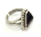 Adjustable Ring Blank, (15x15x15 mm triangle blank ) Antique Silver Plated Brass G5229