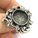 Silver Ring Blank Ring Settings Ring Bezel Base Cabochon Mountings Adjustable  (20mm blank ) Antique Silver Plated Brass G5206