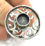 Adjustable Ring Blank, (10mm blank ) Antique Silver Plated Brass G5207