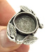 Ring Blank Base Bezel Setting Adjustable Ring Blank, (16mm blank ) Antique Silver Plated Brass G5208