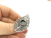 Adjustable Ring Blank, (10mm blank ) Antique Silver Plated Brass G5210