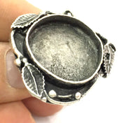 Adjustable Ring Blank, (25mm blank ) Antique Silver Plated Brass G5219