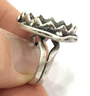 Adjustable Ring Blank, (20 mm blank ) Antique Silver Plated Brass G5222
