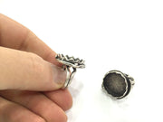 Adjustable Ring Blank, (20 mm blank ) Antique Silver Plated Brass G5222
