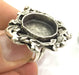 Silver Ring Base Blank Adjustable Ring Blank, (16 mm blank ) Antique Silver Plated Brass G5226