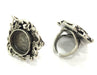 Silver Ring Base Blank Adjustable Ring Blank, (16 mm blank ) Antique Silver Plated Brass G5226