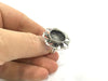 Adjustable Ring Blank, (16 mm blank ) Antique Silver Plated Brass G9638
