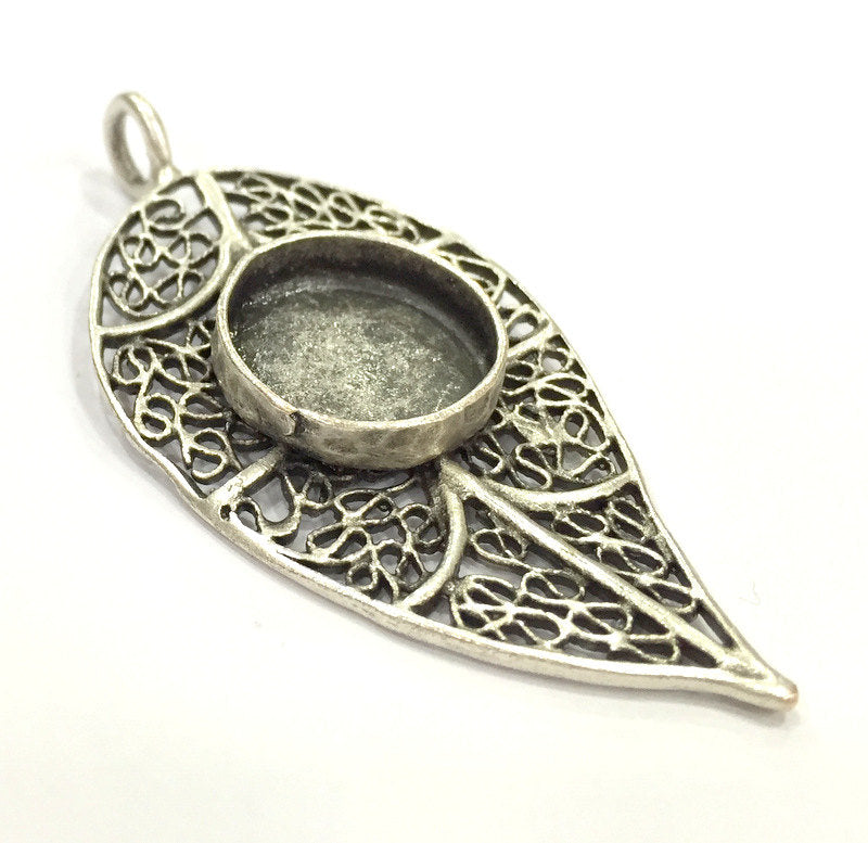 Antique Silver Plated Brass  Mountings , Blanks (16 mm blank) G5248