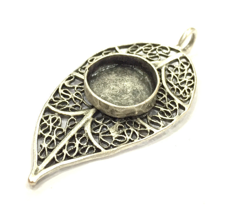 Antique Silver Plated Brass  Mountings , Blanks (16 mm blank) G5248