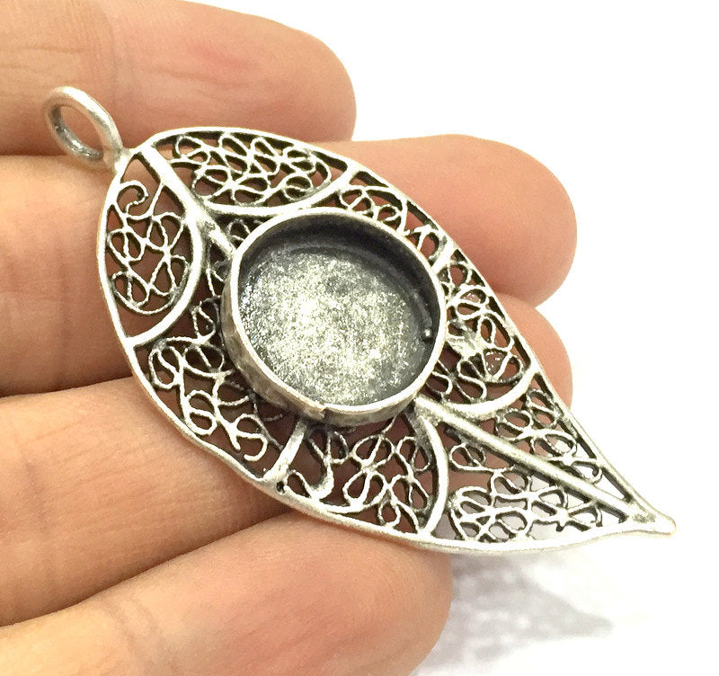 Antique Silver Plated Brass  Mountings , Blanks (16 mm blank) G5248