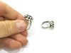 Adjustable Ring Blank, (10 mm blank ) Antique Silver Plated Brass G5249