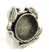 Adjustable Ring Blank, (20 mm blank ) Antique Silver Plated Brass G5252