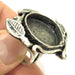 Adjustable Ring Blank, (20 mm blank ) Antique Silver Plated Brass G5252