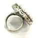 Silver Ring Setting Blank Resin Ring Cabochon Base inlay Ring Mounting Adjustable Ring Bezel (25 mm round)Antique Silver Plated Brass G5241