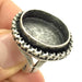 Ring Blank Bezel Settings Cabochon Base Mountings Adjustable (20 mm blank ) Antique Silver Plated Brass G5242