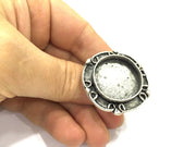 Adjustable Ring Blank, (25 mm blank ) Antique Silver Plated Brass G5251