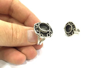 Adjustable Ring Blank, (10 mm blank ) Antique Silver Plated Brass G5259