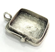 Antique Silver Plated Brass  Mountings , Blanks (25 mm square blank)  G5264