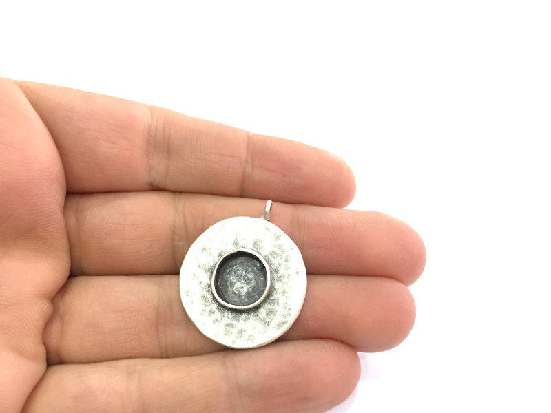 Antique Silver Plated Brass  Mountings , Blanks (10 mm blank) G5270