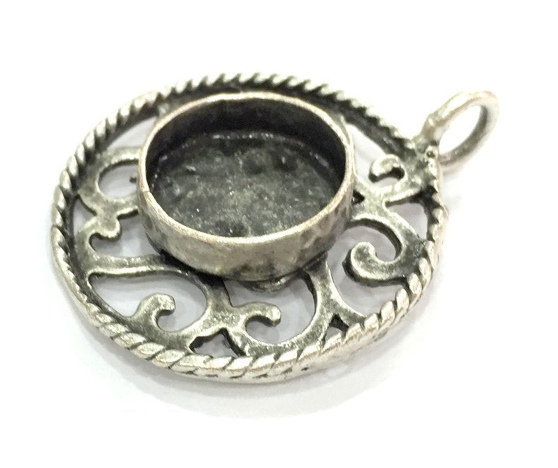 Antique Silver Plated Brass  Mountings , Blanks (16 mm blank) G13948