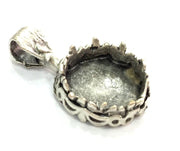 Antique Silver Plated Brass  Mountings , Blanks (15 mm blank) G5275