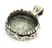Antique Silver Plated Brass  Mountings , Blanks (20 mm blank) G5276