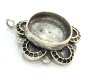 Pendant Blank Base Setting Necklace Mountings Cabochon base(16 mm blank) Antique Silver Plated Brass  G5279