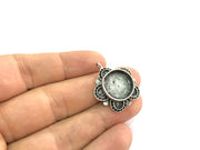 Pendant Blank Base Setting Necklace Mountings Cabochon base(16 mm blank) Antique Silver Plated Brass  G5279