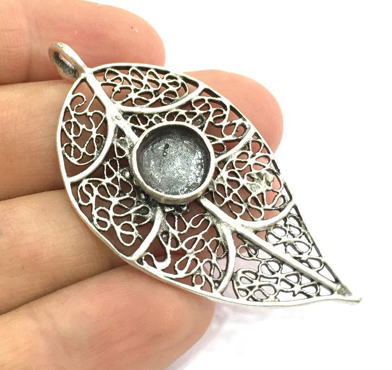 Antique Silver Plated Brass  Mountings , Blanks (10 mm blank) G5263