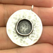 Antique Silver Plated Brass  Mountings , Blanks (10 mm blank) G5270