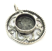 Antique Silver Plated Brass  Mountings , Blanks (16 mm blank) G13948
