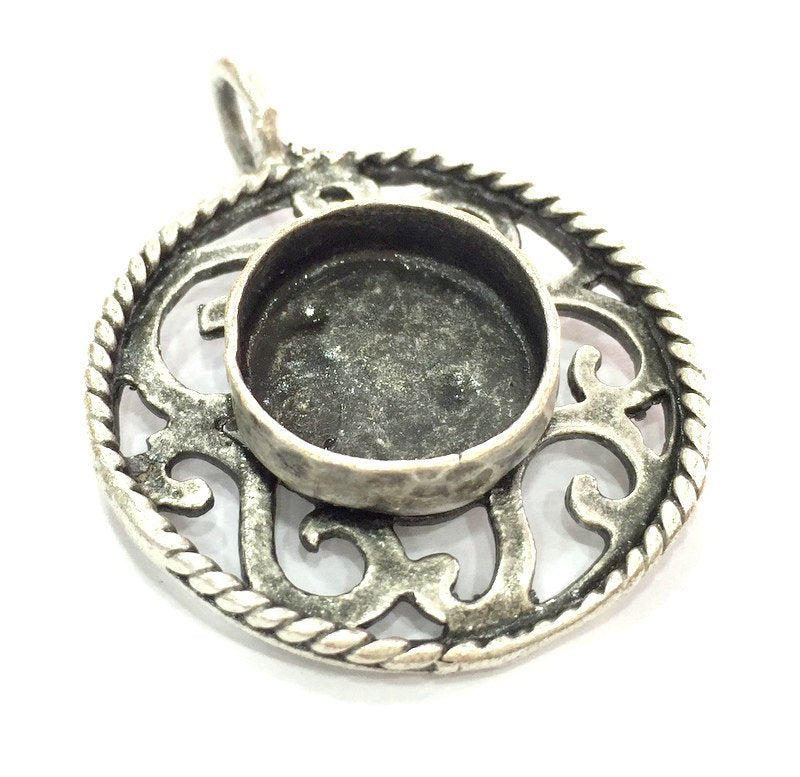 Antique Silver Plated Brass  Mountings , Blanks (16 mm blank) G13948