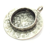 Antique Silver Plated Brass  Mountings , Blanks (20 mm blank) G5274