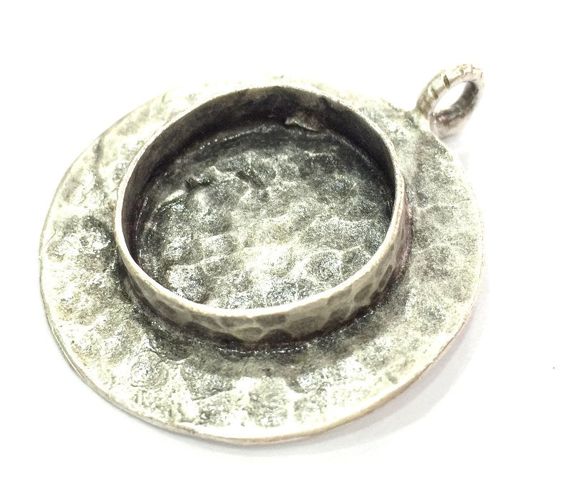 Antique Silver Plated Brass  Mountings , Blanks (20 mm blank) G5274