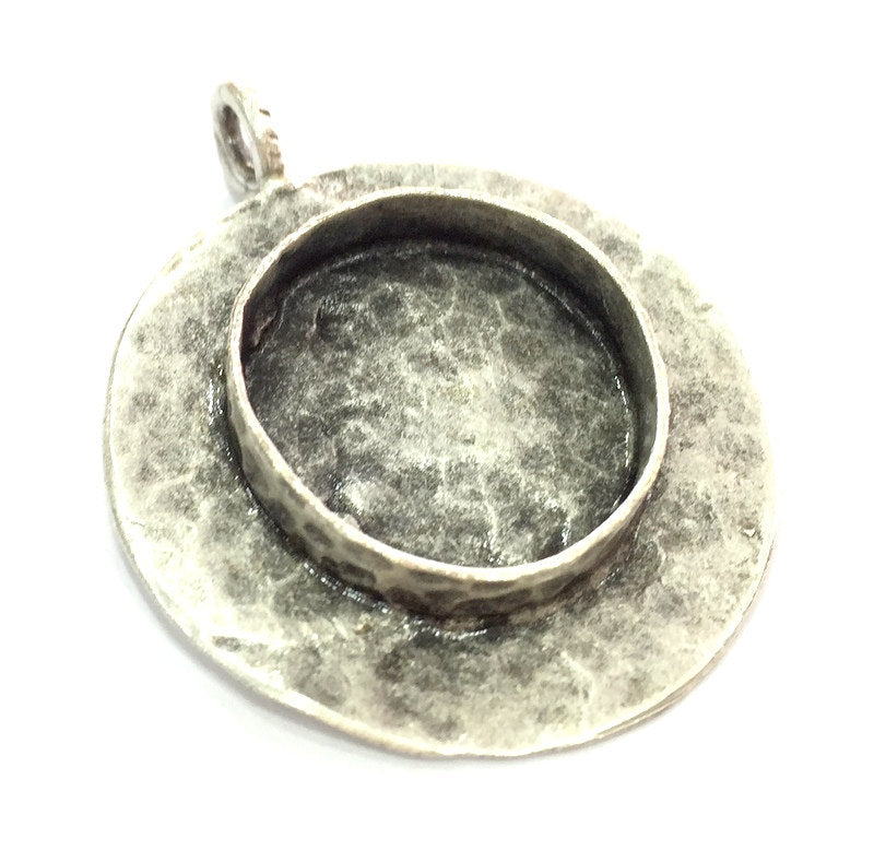 Antique Silver Plated Brass  Mountings , Blanks (20 mm blank) G5274