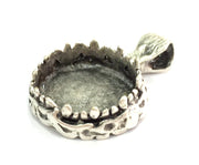 Antique Silver Plated Brass  Mountings , Blanks (20 mm blank) G5276