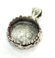 Antique Silver Plated Brass  Mountings , Blanks (20 mm blank) G5276