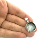 Antique Silver Plated Brass  Mountings , Blanks (20 mm blank) G5276